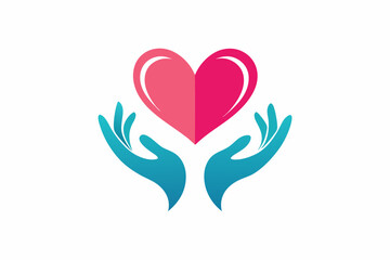 A logo where it's two hands over a heart