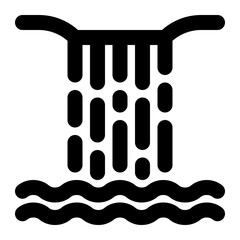 waterfall, water, nature, landscape, geography, river outline icon