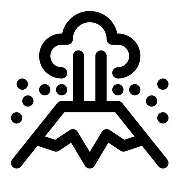 black volcano erupting icon clip art preview
