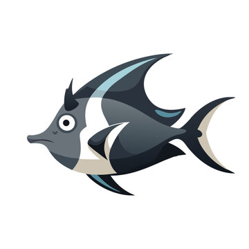 recommend clip art:  Batfish Under water animal flat vector illustration