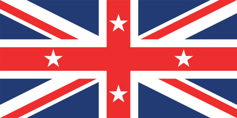 Top view of flag Governor 1869 New Zealand. New Zealand travel and patriot concept. no flagpole. Plane layout, design. Flag background