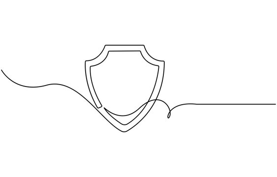 recommend clip art: Shield of one continuous line drawn. Security shield drawn in one line. Safety and protection concept. Vector illustration.