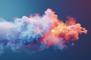 Fototapeta premium A holographic cloud, shifting and changing colors as it moves