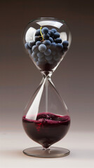 Hourglass grapes into wine