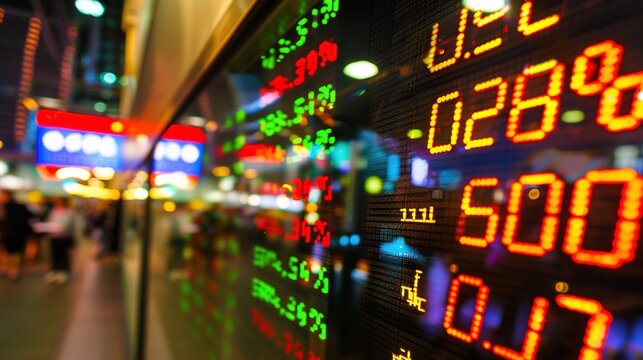The Dynamic Background of Electronic Stock Exchange Business: A Hub of Financial Transactions and Market Dynamics.