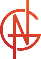 GN logo design. Creative NG logo vectors. GN logo orange color. Simple GN vectors. NG vector icon Royalty