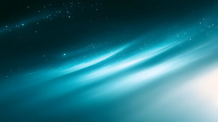 Ethereal blue and white abstract waves with starry background.