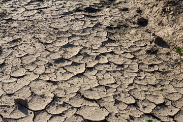 Wall texture soil dry crack pattern of drought lack of water of nature brown old broken background