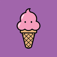 An Ice Cream Cartoon Style Vector