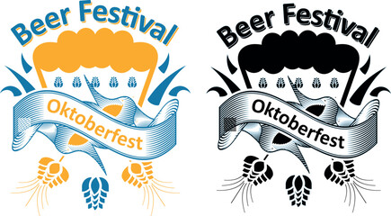 oktoberfest collection silhouette vector trendy design