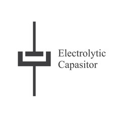 symbol of capacitor, electronic element, vector art.