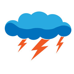Thunder Weather illustration with transparent background