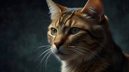 portrait of a cat, ai generated