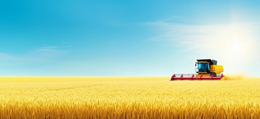 A large golden wheat field with a blue sky and white clouds