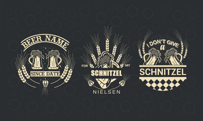 oktoberfest collection silhouette vector trendy design