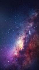 Naklejka premium Celestial Tapestry: A Cosmic Landscape of Stars and Nebulae