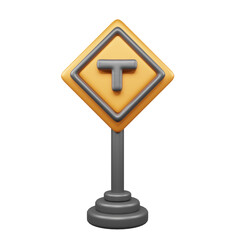 Road sign 3d web and apps icon