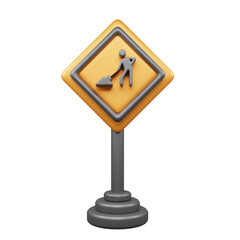Road sign 3d web and apps icon