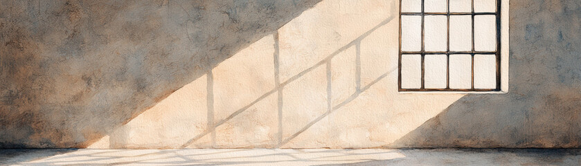 Gothic sconce, casting shadows on stone walls, Watercolor style