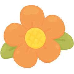 Orange flower with leaf 