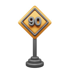 Road sign 3d web and apps icon