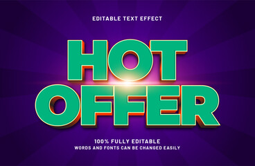 hot offer editable text effect in sale and discount text style