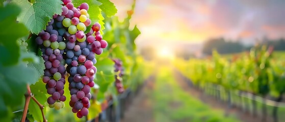 beautiful vineyard in the countryside in Magazine Photography style