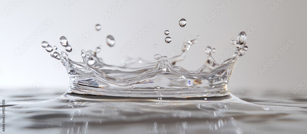 Wall mural water droplet splash - crystal clear