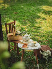 picnic table in the garden
