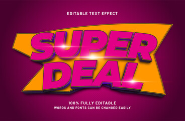 super deal editable text effect in sale and discount text style