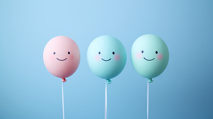Colorful balloons with happy expressions, a must-have element for children's parties