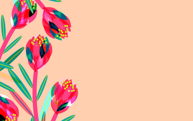 Obraz premium pink protea flowers