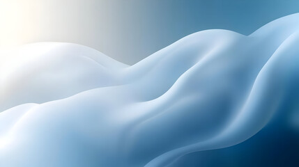 Obraz premium Soft, flowing blue abstract design with gentle curves and gradients.