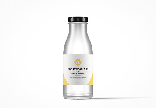 Frosted Glass Frescor Bottle Mockup