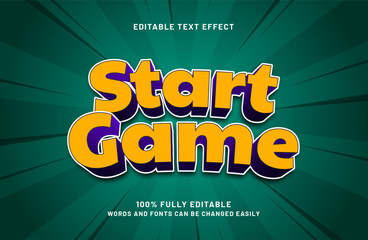 start game editable text effect in kids and game text style