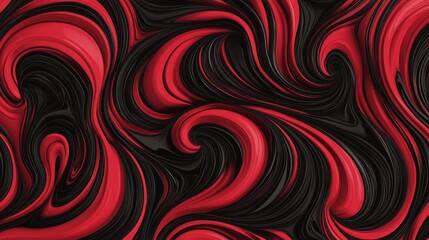 A swirling abstract pattern featuring red and black tones, creating a dynamic visual effect.