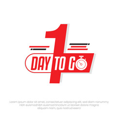 Countdown Vector Design 1 Day Left Design Concept Typography