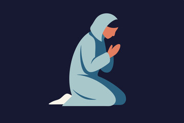 A person kneeling in prayer