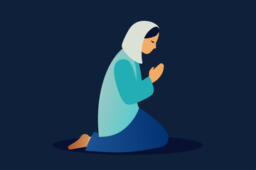 A person kneeling in prayer