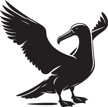 recommend clip art: Beautiful albatross bird Silhouette isolated on white background Minimalist albatross vector shape