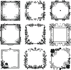 For Decoration And Design Frames In Vintage Style Monochrome Cosmonaut On Solid White Background