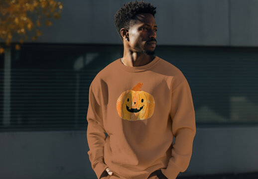 Apparel Men Sweater Mockup With Generative AI