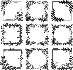 For Decoration And Design Frames In Vintage Style Monochrome Cosmonaut On Solid White Background