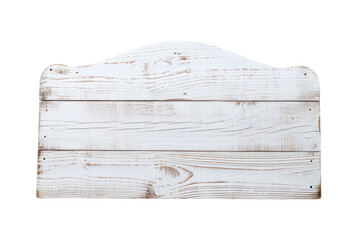 Rustic Whitewashed Wooden Sign Isolated on Transparent Background