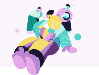Idea Discovery Flat Vibrant Illustration