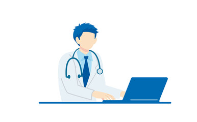 白衣の医者のイラスト