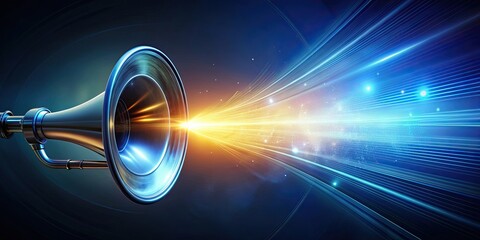 Abstract representation of a photophone emitting light and sound , technology, communication, abstract