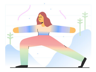 Woman doing yoga outdoors