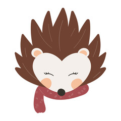 Cute Hedgehog Head Illustration