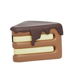 brown chocolate cake 3d illustration